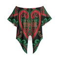 Custom Aotearoa Ngai Tuhoe Off Shoulder Wrap Waist Top Maori Tribal Pattern