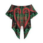 Custom Aotearoa Ngai Tuhoe Off Shoulder Wrap Waist Top Maori Tribal Pattern