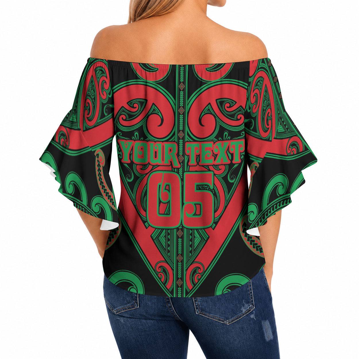 Custom Aotearoa Ngai Tuhoe Off Shoulder Wrap Waist Top Maori Tribal Pattern