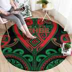 Aotearoa Ngai Tuhoe Round Carpet Maori Tribal Pattern