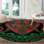 Aotearoa Ngai Tuhoe Round Carpet Maori Tribal Pattern