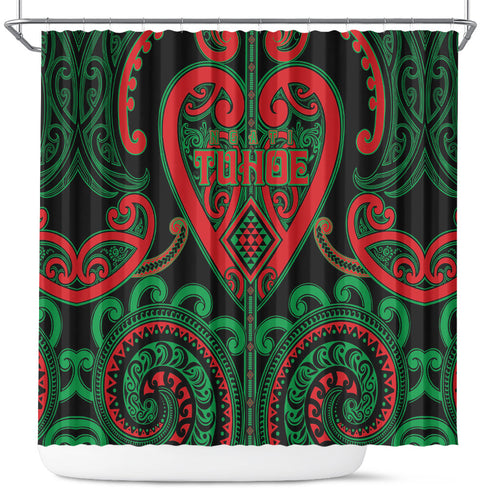 Aotearoa Ngai Tuhoe Shower Curtain Maori Tribal Pattern