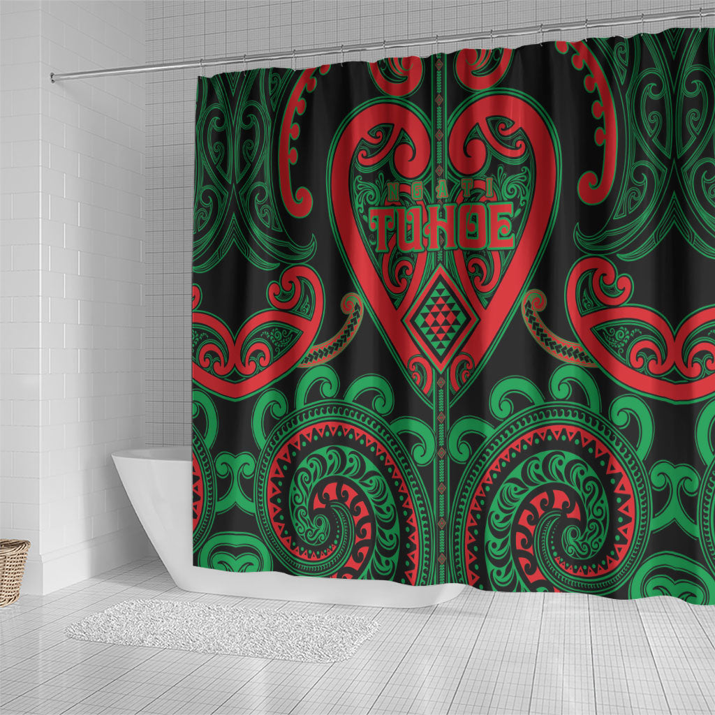 Aotearoa Ngai Tuhoe Shower Curtain Maori Tribal Pattern
