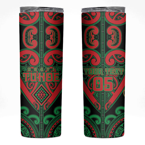 Custom Aotearoa Ngai Tuhoe Skinny Tumbler Maori Tribal Pattern