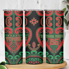 Custom Aotearoa Ngai Tuhoe Skinny Tumbler Maori Tribal Pattern