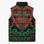 Custom Aotearoa Ngai Tuhoe Sleeveless Puffer Jacket Maori Tribal Pattern