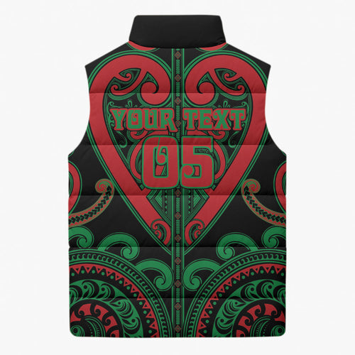 Custom Aotearoa Ngai Tuhoe Sleeveless Puffer Jacket Maori Tribal Pattern
