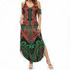 Custom Aotearoa Ngai Tuhoe Summer Maxi Dress Maori Tribal Pattern