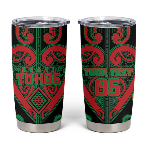 Custom Aotearoa Ngai Tuhoe Tumbler Cup Maori Tribal Pattern
