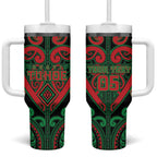 Custom Aotearoa Ngai Tuhoe Tumbler With Handle Maori Tribal Pattern