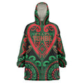 Custom Aotearoa Ngai Tuhoe Wearable Blanket Hoodie Maori Tribal Pattern