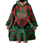 Custom Aotearoa Ngai Tuhoe Wearable Blanket Hoodie Maori Tribal Pattern
