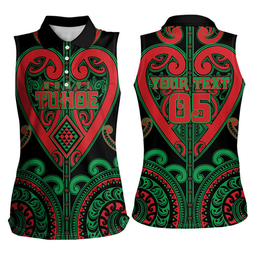 Custom Aotearoa Ngai Tuhoe Women Sleeveless Polo Shirt Maori Tribal Pattern