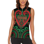 Custom Aotearoa Ngai Tuhoe Women Sleeveless Polo Shirt Maori Tribal Pattern