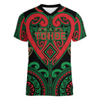 Custom Aotearoa Ngai Tuhoe Women V-Neck T-Shirt Maori Tribal Pattern
