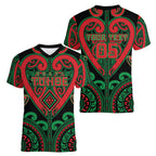 Custom Aotearoa Ngai Tuhoe Women V-Neck T-Shirt Maori Tribal Pattern