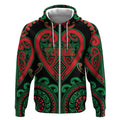 Custom Aotearoa Ngai Tuhoe Zip Hoodie Maori Tribal Pattern