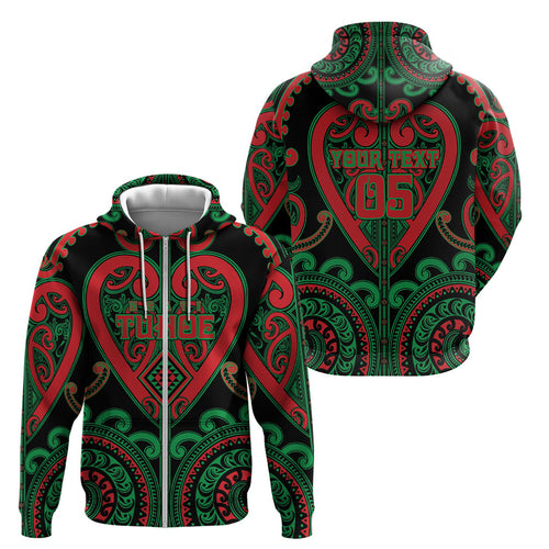Custom Aotearoa Ngai Tuhoe Zip Hoodie Maori Tribal Pattern