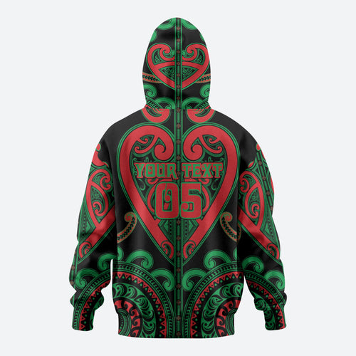 Custom Aotearoa Ngai Tuhoe Zip Hoodie Maori Tribal Pattern