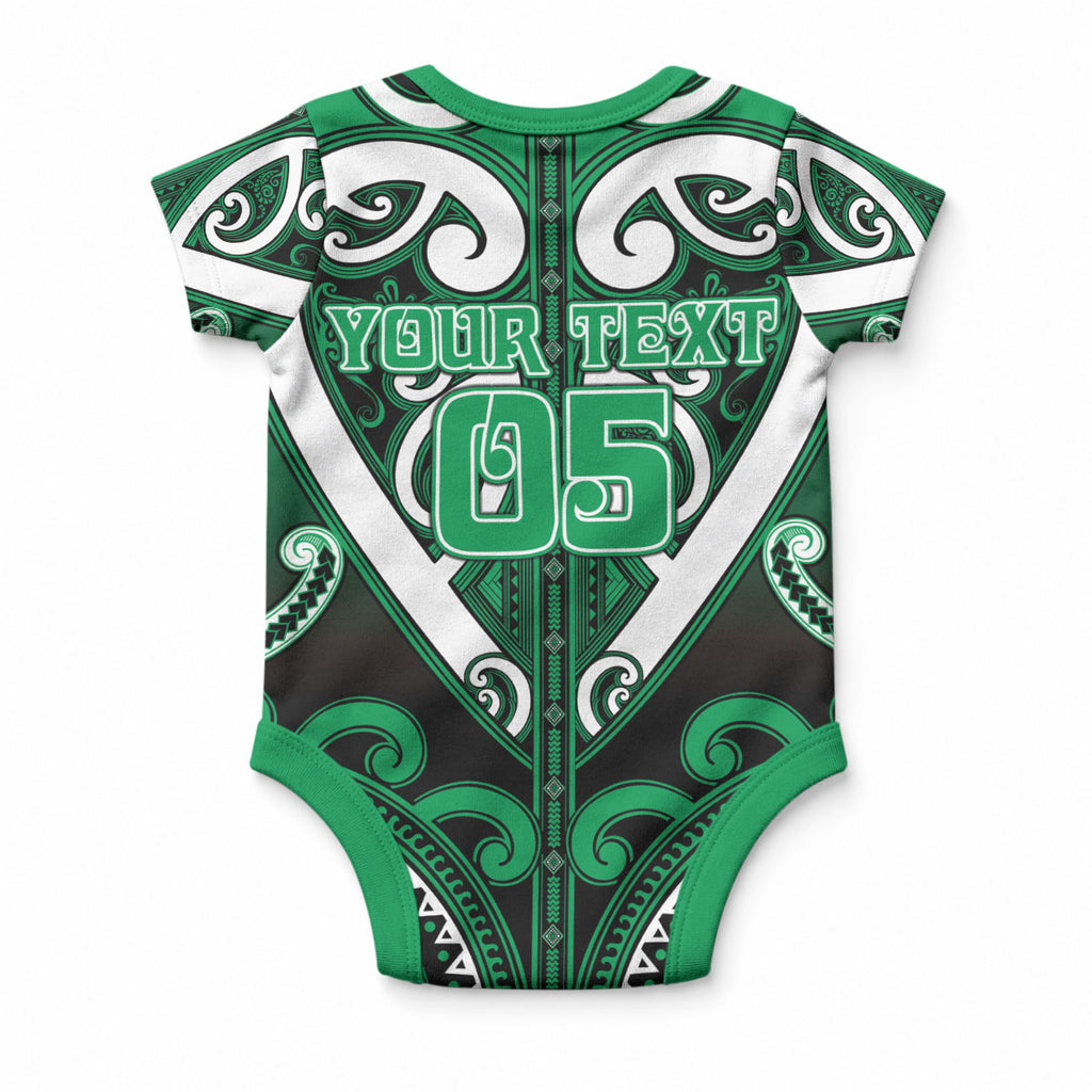 Custom Aotearoa Ngati Maniapoto Baby Onesie Maori Tribal Pattern