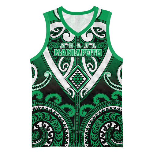 Custom Aotearoa Ngati Maniapoto Basketball Jersey Maori Tribal Pattern