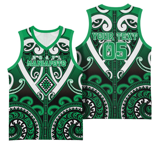 Custom Aotearoa Ngati Maniapoto Basketball Jersey Maori Tribal Pattern