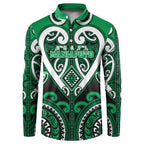 Custom Aotearoa Ngati Maniapoto Button Sweatshirt Maori Tribal Pattern