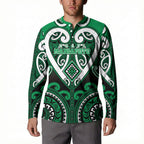 Custom Aotearoa Ngati Maniapoto Button Sweatshirt Maori Tribal Pattern