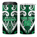 Custom Aotearoa Ngati Maniapoto 4 in 1 Can Cooler Tumbler Maori Tribal Pattern