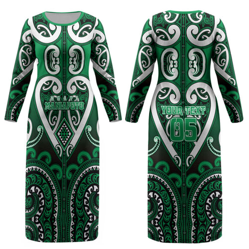 Custom Aotearoa Ngati Maniapoto Couples Matching Long Sleeve Bodycon Dress and Long Sleeve Button Shirt Maori Tribal Pattern