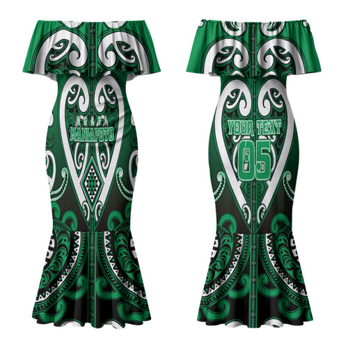 Custom Aotearoa Ngati Maniapoto Couples Matching Mermaid Dress and Hawaiian Shirt Maori Tribal Pattern