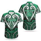 Custom Aotearoa Ngati Maniapoto Couples Matching Off Shoulder Maxi Dress and Hawaiian Shirt Maori Tribal Pattern