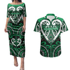 Custom Aotearoa Ngati Maniapoto Couples Matching Puletasi and Hawaiian Shirt Maori Tribal Pattern