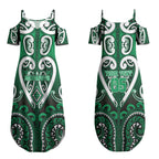 Custom Aotearoa Ngati Maniapoto Couples Matching Summer Maxi Dress and Long Sleeve Button Shirt Maori Tribal Pattern