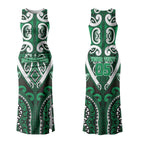 Custom Aotearoa Ngati Maniapoto Couples Matching Tank Maxi Dress and Long Sleeve Button Shirt Maori Tribal Pattern