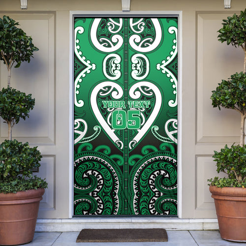 Custom Aotearoa Ngati Maniapoto Door Cover Maori Tribal Pattern