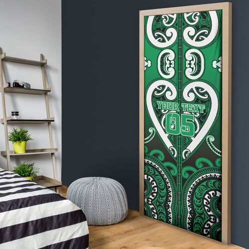 Custom Aotearoa Ngati Maniapoto Door Cover Maori Tribal Pattern