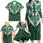Custom Aotearoa Ngati Maniapoto Family Matching Long Sleeve Bodycon Dress and Hawaiian Shirt Maori Tribal Pattern