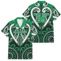 Custom Aotearoa Ngati Maniapoto Family Matching Off Shoulder Maxi Dress and Hawaiian Shirt Maori Tribal Pattern