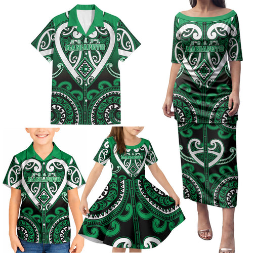 Custom Aotearoa Ngati Maniapoto Family Matching Puletasi and Hawaiian Shirt Maori Tribal Pattern