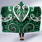 Aotearoa Ngati Maniapoto Hooded Blanket Maori Tribal Pattern