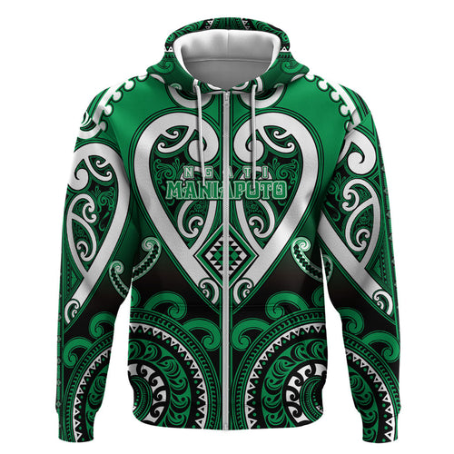 Custom Aotearoa Ngati Maniapoto Hoodie Maori Tribal Pattern