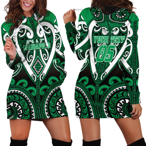 Custom Aotearoa Ngati Maniapoto Hoodie Dress Maori Tribal Pattern