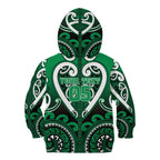Custom Aotearoa Ngati Maniapoto Kid Hoodie Maori Tribal Pattern