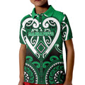 Custom Aotearoa Ngati Maniapoto Kid Polo Shirt Maori Tribal Pattern