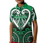 Custom Aotearoa Ngati Maniapoto Kid Polo Shirt Maori Tribal Pattern