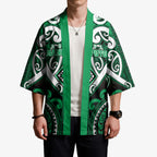 Custom Aotearoa Ngati Maniapoto Kimono Maori Tribal Pattern