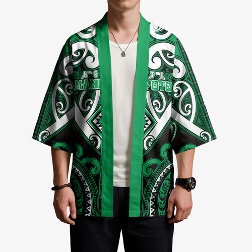 Custom Aotearoa Ngati Maniapoto Kimono Maori Tribal Pattern