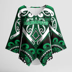 Custom Aotearoa Ngati Maniapoto Kimono Sleeve Blouse Maori Tribal Pattern