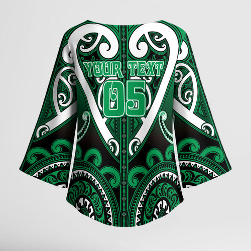 Custom Aotearoa Ngati Maniapoto Kimono Sleeve Blouse Maori Tribal Pattern